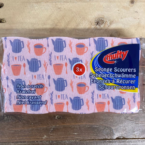 Multy Sponge Scourers Pink 3 Pack