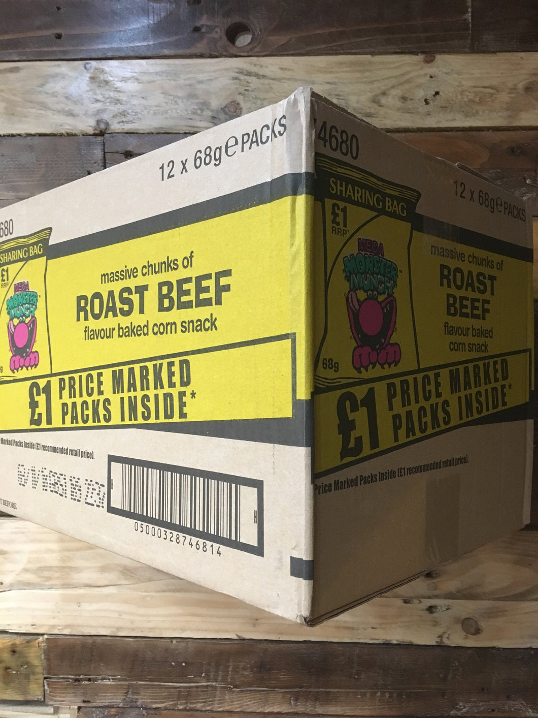 12x Monster Munch Roast Beef Box 68g