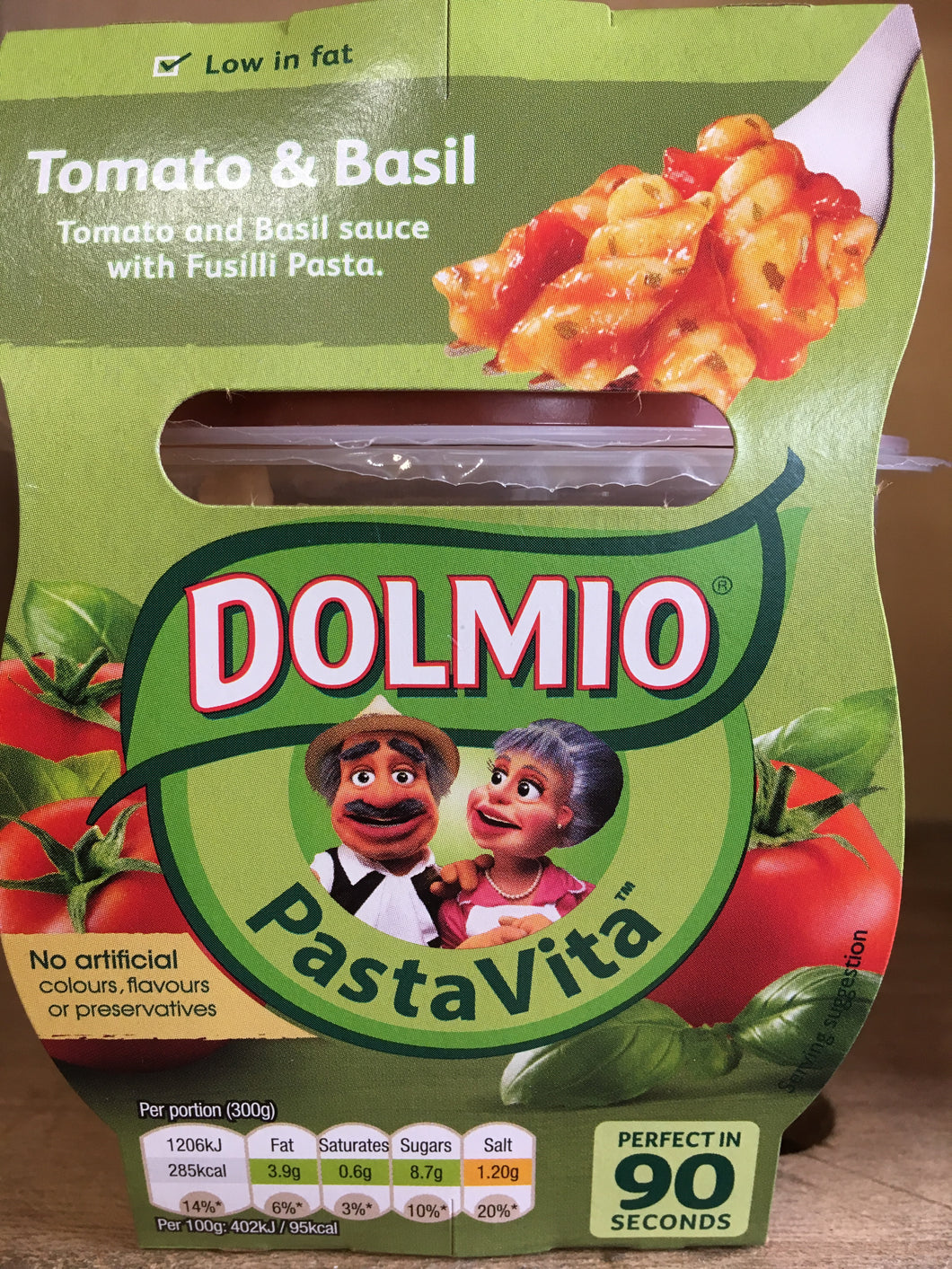 Dolmio Pasta Vita Microwave Ready Meal Tomato & Basil Sauce 300g