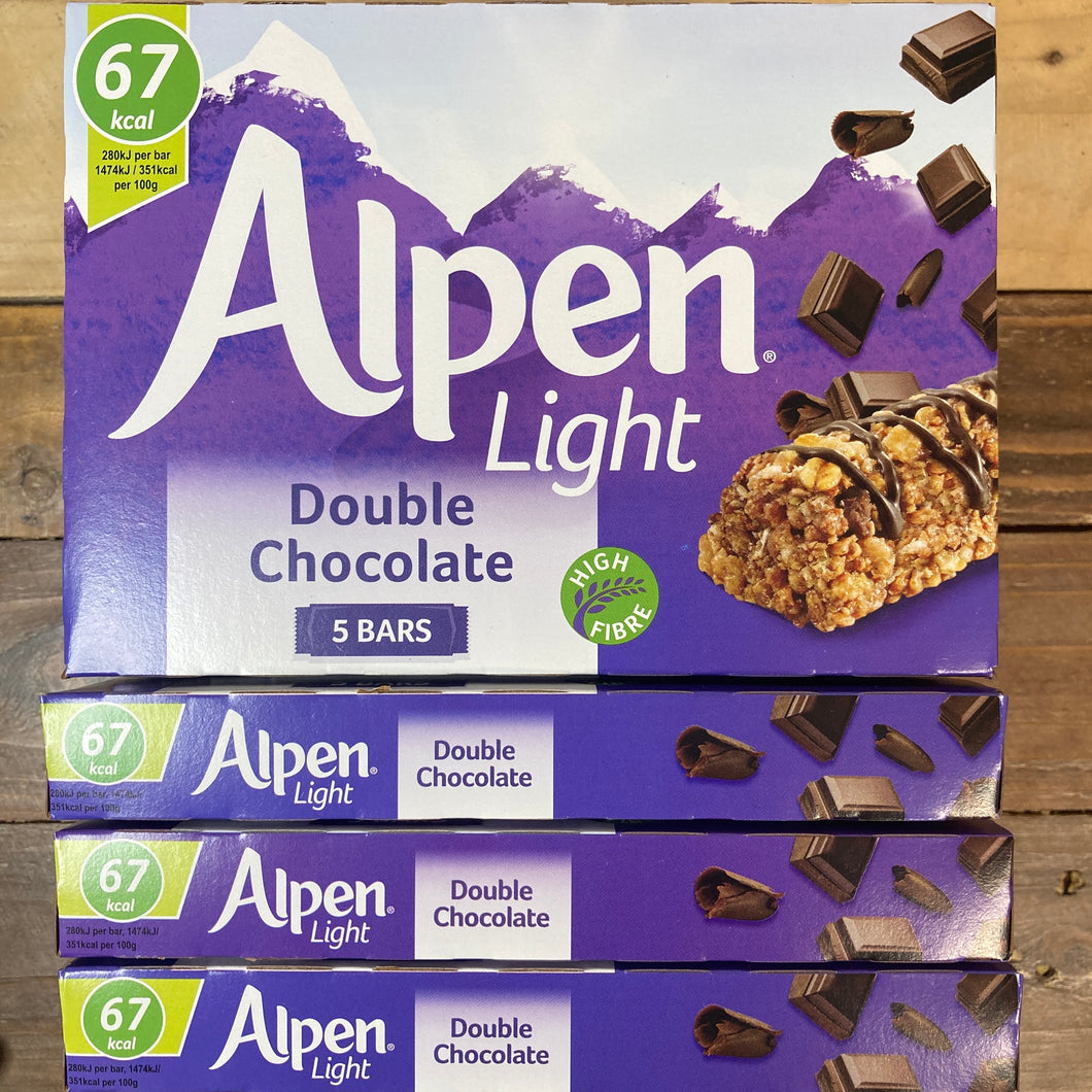 20x Alpen Light Double Chocolate Cereal Bars (4 Packs of 5x19g)