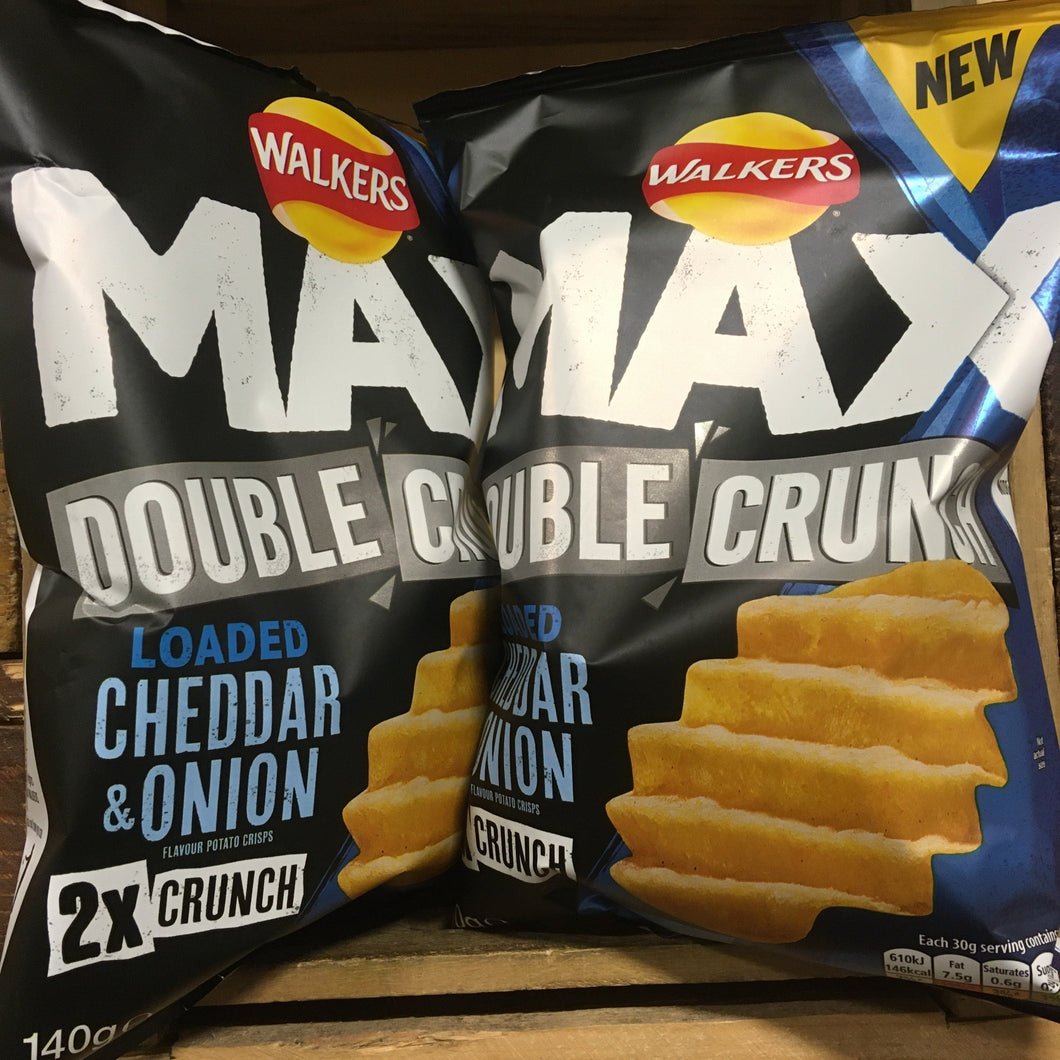 Walkers Max Double Crunch Cheddar Onion Crisps 140g