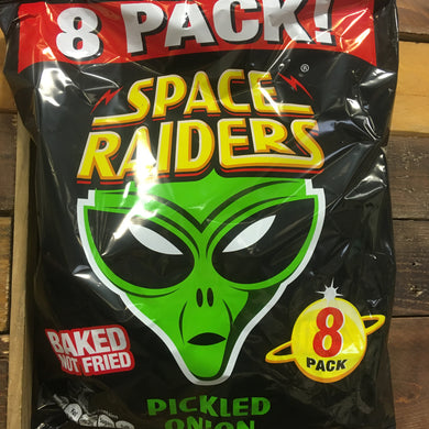 24x Space Raiders Pickled Onion Snacks (3 Packs of 8x11.8g)