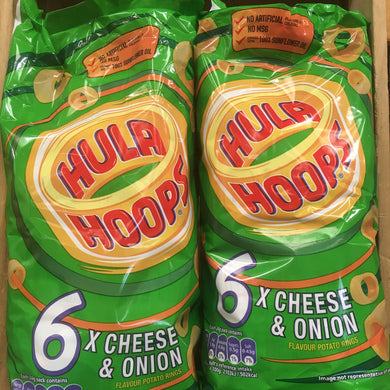 12x Hula Hoops Cheese & Onion Potato Rings (2 Packets of 6x24g)
