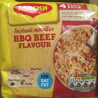 8x MAGGI 3 Minute Instant Noodles BBQ Beef Flavour (2 Packs of 4x59g)
