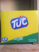 12x Packs of TUC Biscuits Sour Cream & Onion Flavour Snack 6x Biscuit Pack (12x24g)