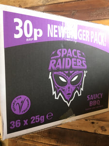 36x Space Raiders Saucy BBQ Corn Snacks (36x25g)