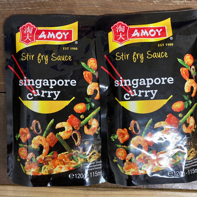 2x Amoy Singapore Curry Stir Fry Sauces (2x120g)