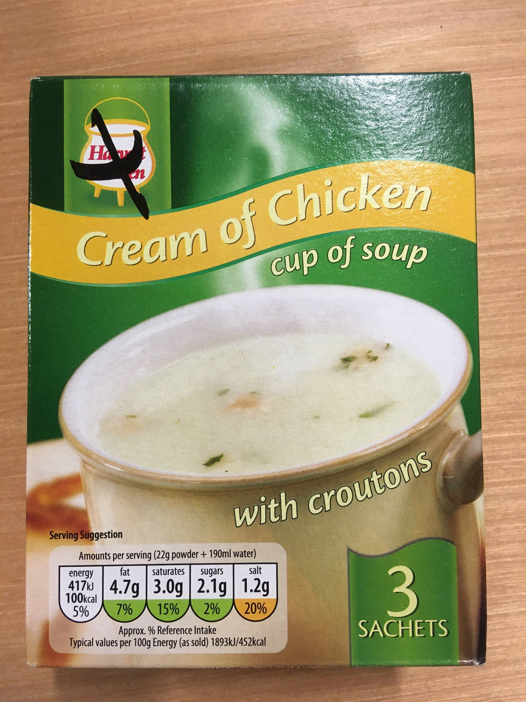 Harvest Kitchen Cream of Chicken Soup in a Cup 3x Sachets 66g