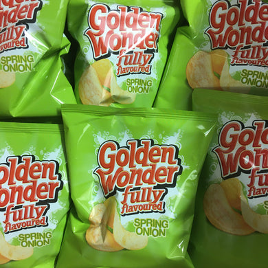 12x Golden Wonder Spring Onion Flavour Crisps (12x32.5g)