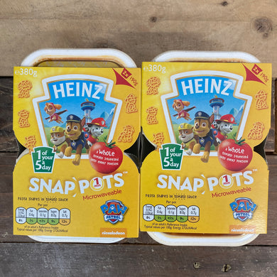 Heinz Paw Patrol Pasta Shapes in Tomato Sauce Snap Pots