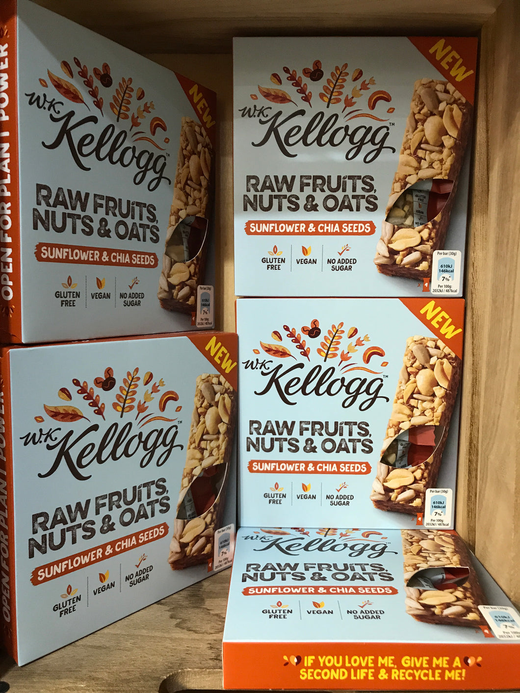 20x Kellogg Raw Fruits, Nuts & Oats 30g Bars (5x4x30g)
