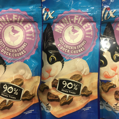 4x Felix Mini-Filetti Cat Treats Chicken And Duck (4x30g)