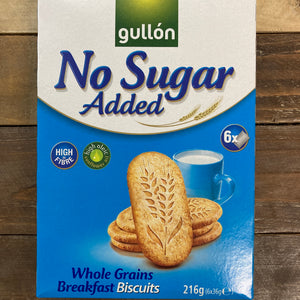 12x Gullón No Added Sugar Breakfast Biscuit Packs (2 Boxes of 6x36g)