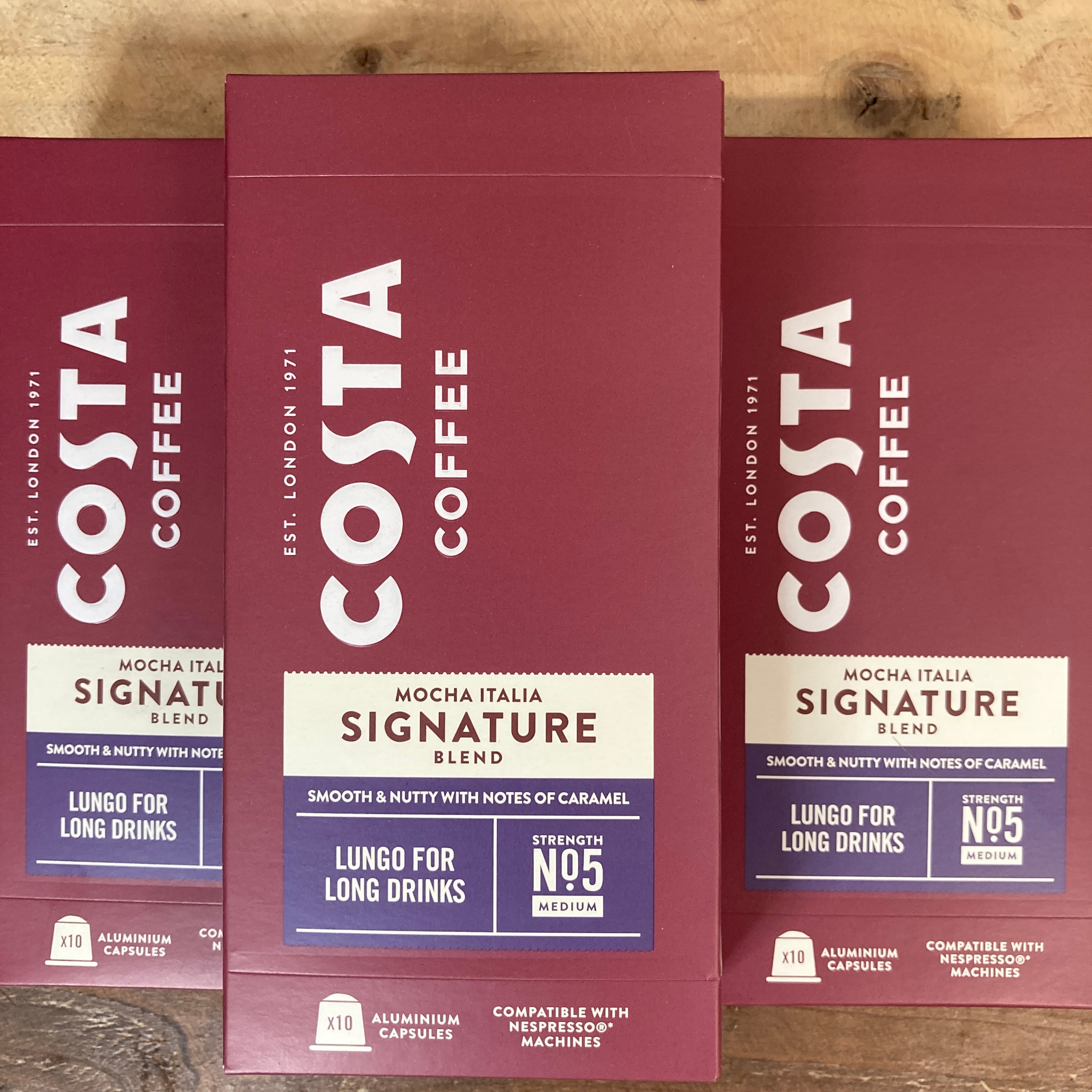 100x Costa Mocha Italia Signature Lungo Nespresso Coffee Capsules