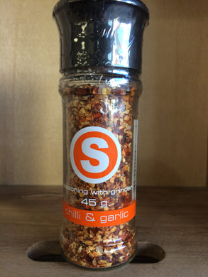 Chilli and Garlic Seasoning with Grinder 45g