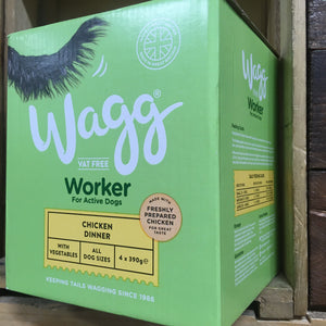 4x Wagg Chicken Working Wet Dog Food Trays (4x390g Trays)