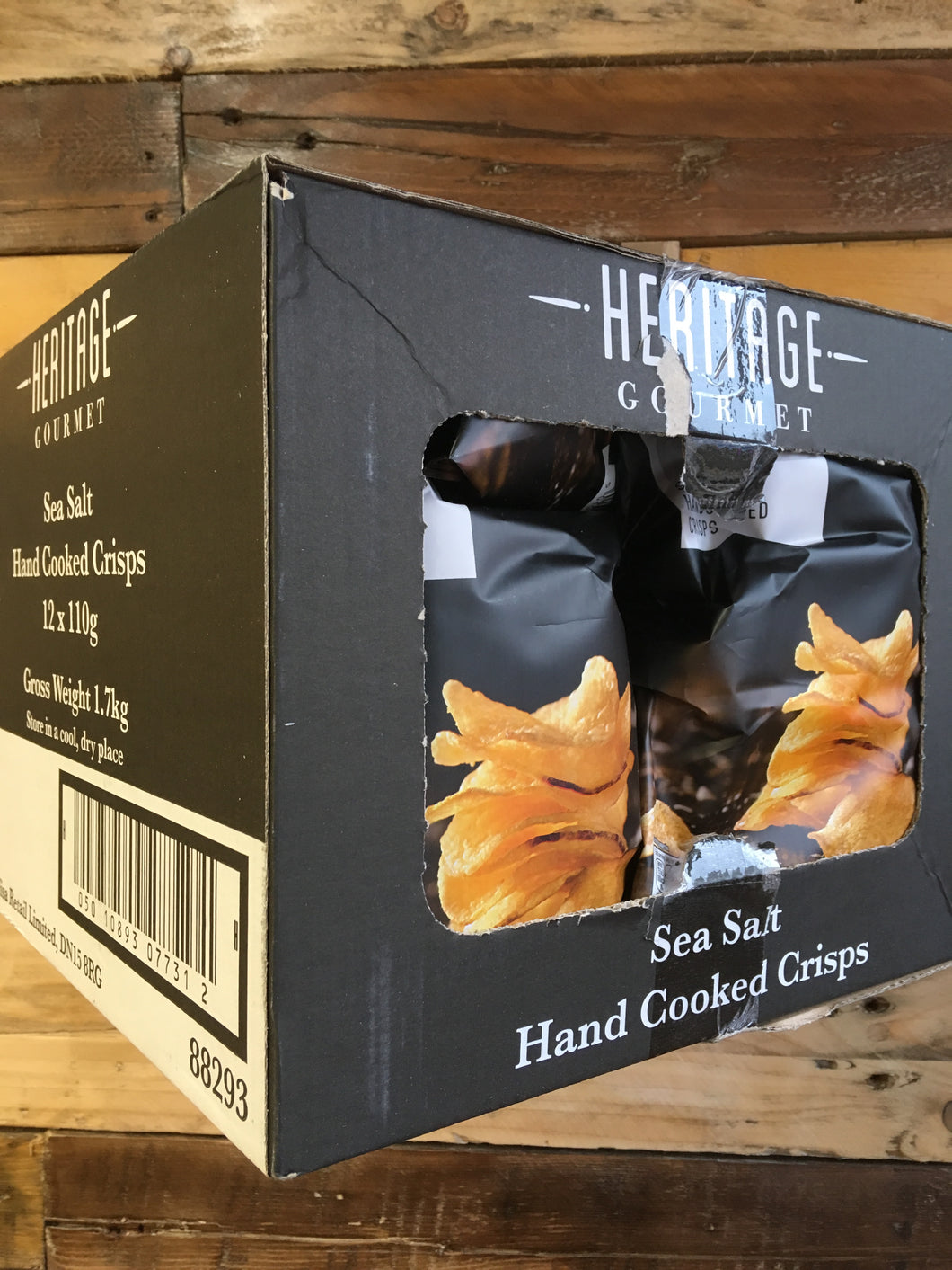 12x Heritage Gourmet Sea Salt Hand Cooked Crisps 110g