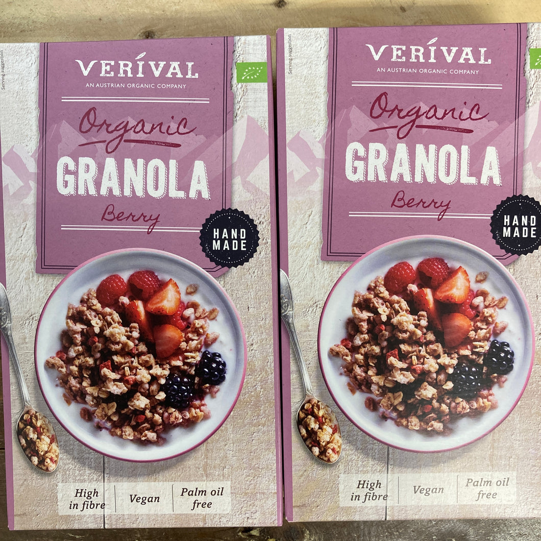 2x Verival Organic Crunchy Berry Granola Cereals (2x375g)