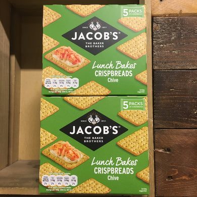 2x Jacob's Chive Lunch Bakes Crispbreads (2 Packs of 5x38g)