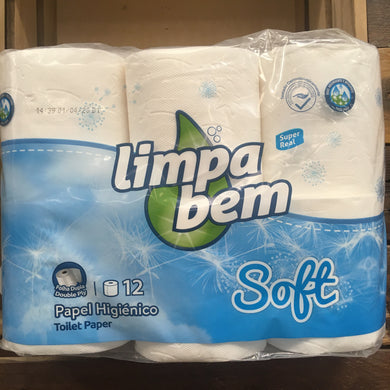 12x Limpa Bem Double Ply Soft Toilet Rolls