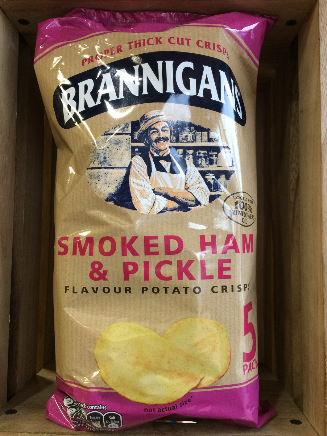 Brannigans Smoked Ham & Pickle Crisps 5 Pack (5x25.5g)