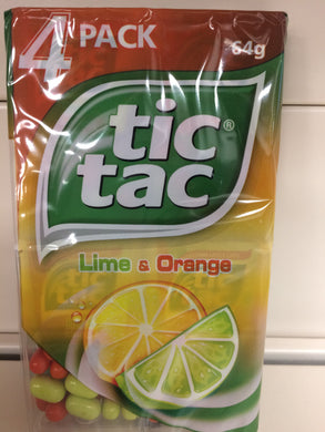 Tic Tac Lime & Orange Flavoured Drops 4 Pack