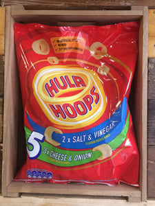 Hula Hoops 5 Pack 2x Salt & Vinegar & 3x Cheese & Onion 5x 24g