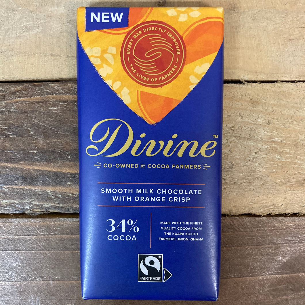 Divine 34% Milk Chocolate with Orange Crisp