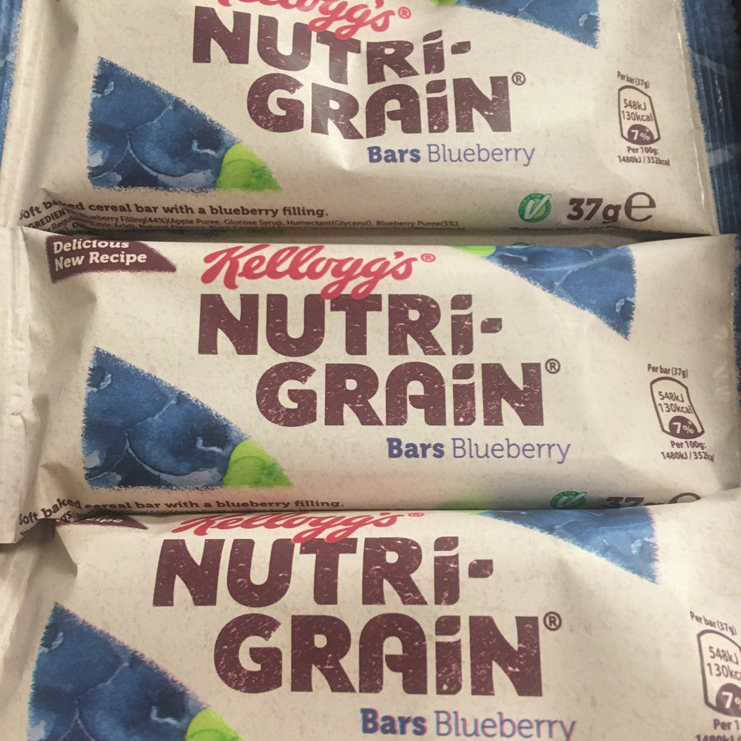 25x Kellogg's Nutrigrain Blueberry Cereal Bars (25x37g)