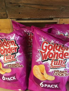 24x Golden Wonder Prawn Cocktail Crisps (4x6 Packs)