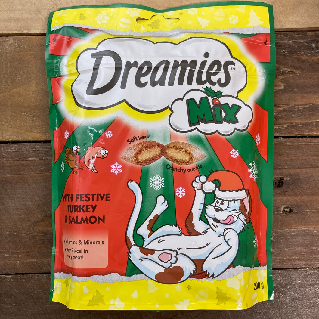 2x Dreamies Mix Cat Treat Biscuits Turkey & Salmon Mega Packs (2x200g)