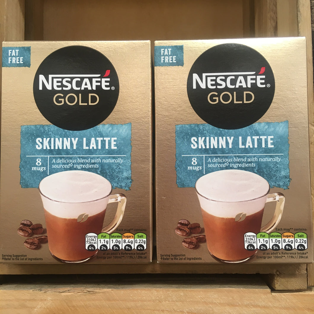 16x Nescafe Gold Skinny Latte Instant Coffee Sachets (2 Packs of 8 Sachets)