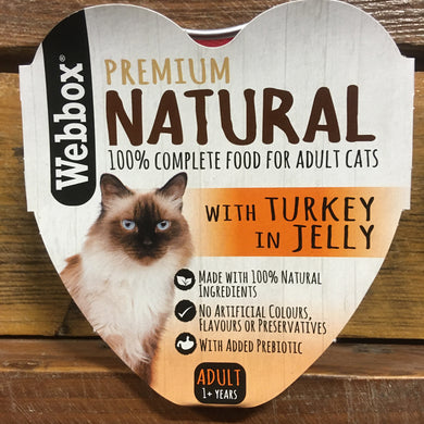 11x Webbox Premium Natural Cat Food Turkey in Jelly (11x85g Trays)