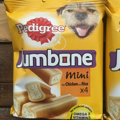 12x Pedigree Jumbone Chicken And Rice Mini Chews (3 Packs of 4 Chews)
