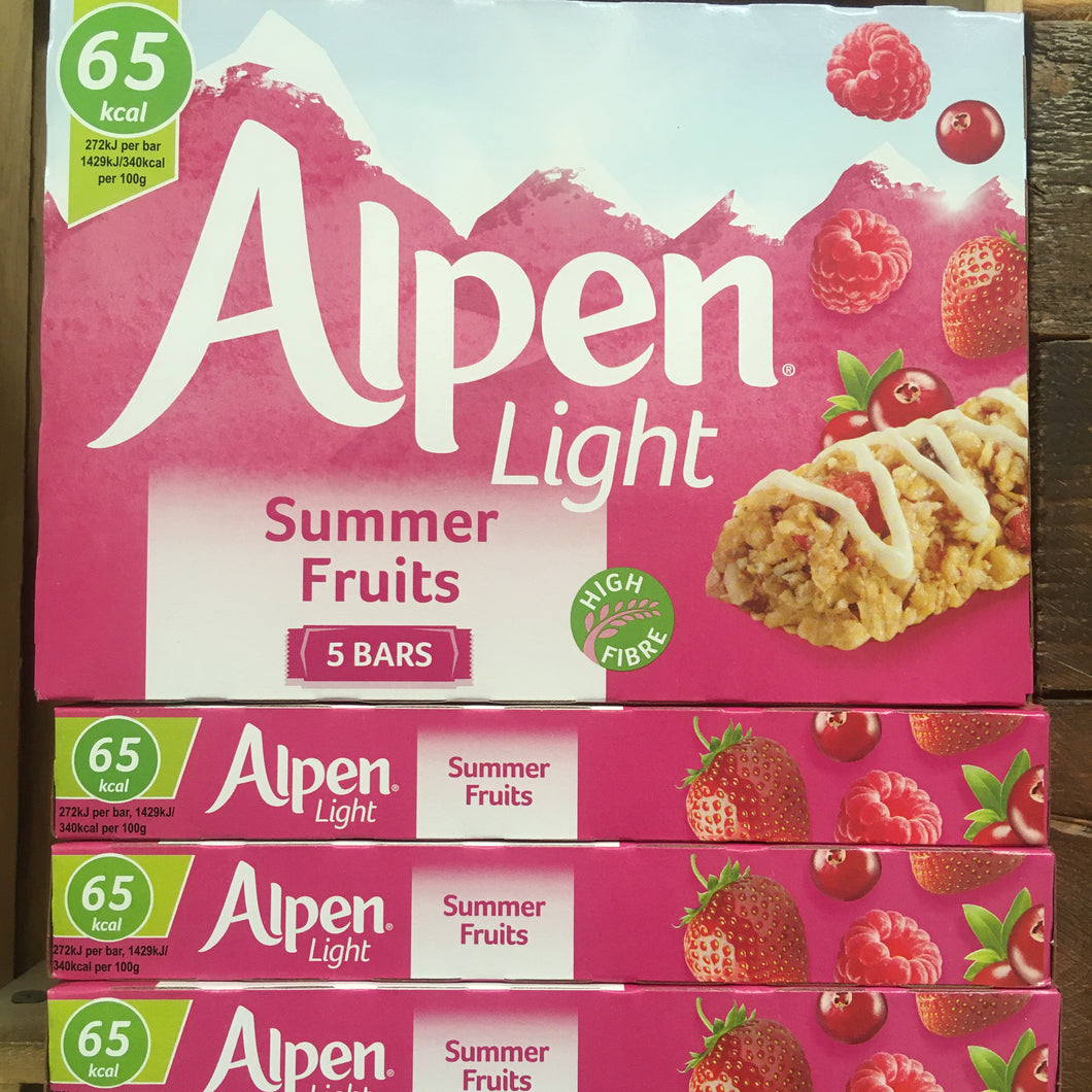 20x Alpen Light Summer Fruits Cereal Bars (4 Packs of 5 Bars)