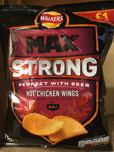 12x Walkers Max Strong Hot Chicken Wings Crisps (12x75g)