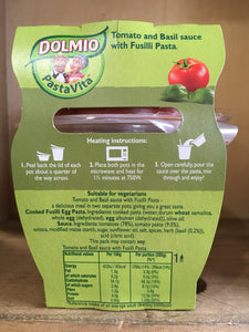 Dolmio Pasta Vita Microwave Ready Meal Tomato & Basil Sauce 300g