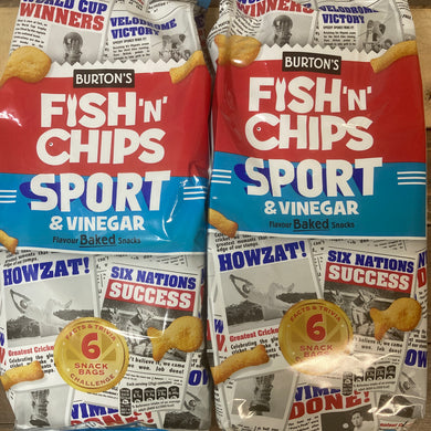 12x Burton's Fish 'n' Chips Salt & Vinegar (2 Packs of 6x25g)