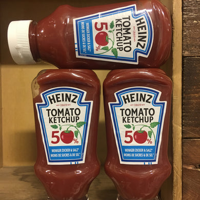 3x Heinz Tomato Ketchup 50% Less Sugar & Salt (3x235g)