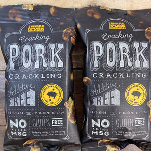 6x The Real Pork Co. Hand Cooked Crispy Pork Crackling Bags (6x75g)