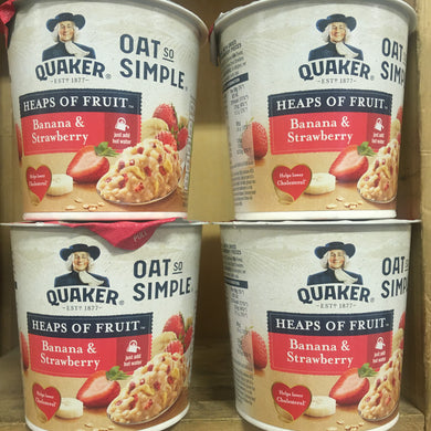 4x Quaker Oat So Simple Pot Banana & Strawberry (4x58g)