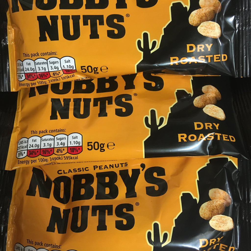 12x Nobby's Nuts Classic Dry Roasted Peanuts Bags (12x50g) & Low Price