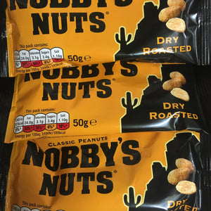12x Nobby's Nuts Classic Dry Roasted Peanuts Bags (12x50g)