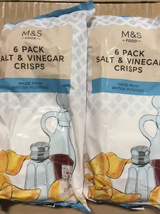 24x Packets of M&S Salt & Vinegar Crisps (4 Packs of 6x25g)