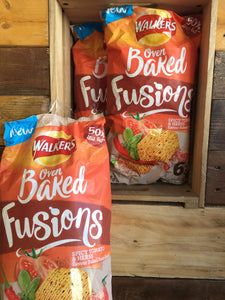 3x Walkers Oven Baked Fusions Spicy Tomato & Herb Snacks 25g x 6 per pack