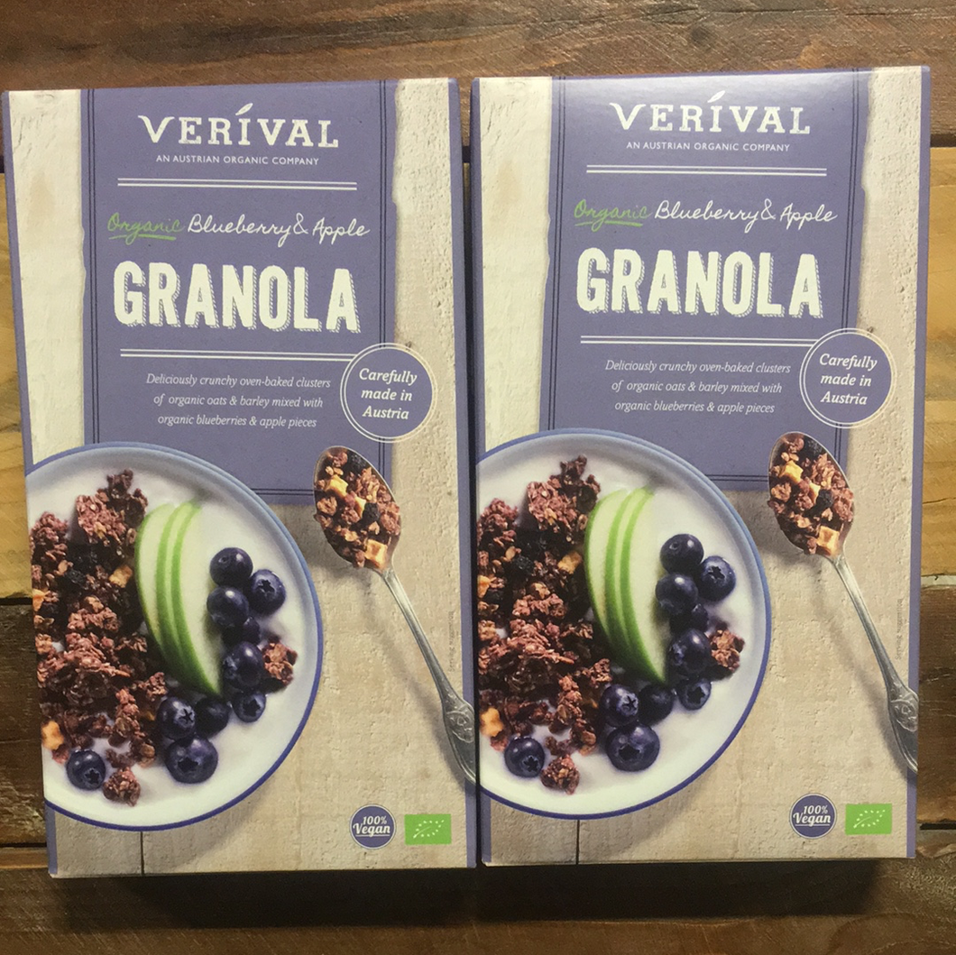 2x Verival Organic Blueberry & Apple Granola Cereals (2x325g)