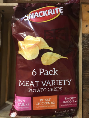 Snackrite 6 Pack Meat Variety Crisps 6x25g