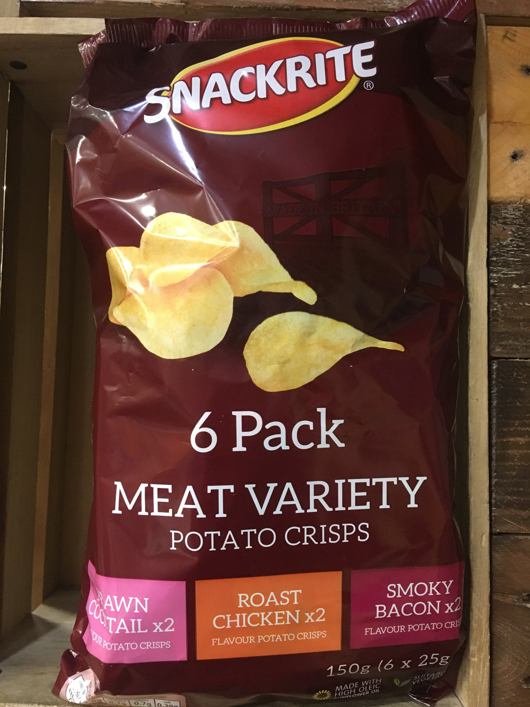Snackrite 6 Pack Meat Variety Crisps 6x25g