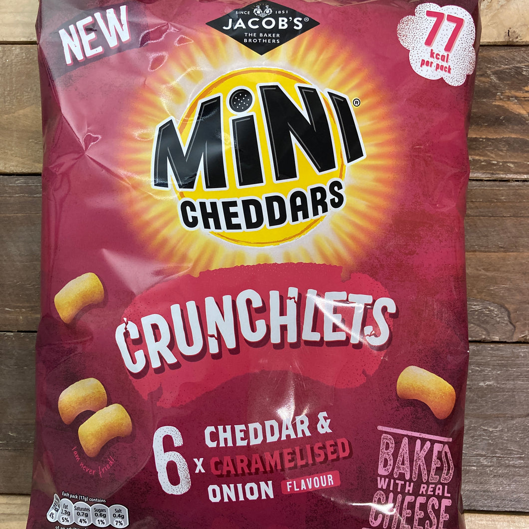 12x Jacobs Mini Crunchlets Cheddar & Onion Bags (2 Packs of 6x17g)
