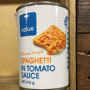 Value Spaghetti in Tomato Sauce 410g